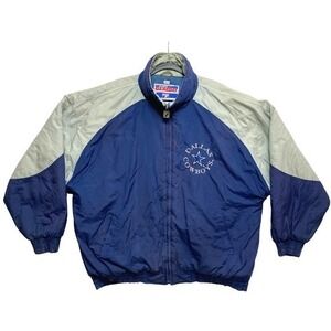 Vintage Dallas Cowboys Windbreaker Jacket Mens XL Blue Gray Full Zip Logo 7 NFL